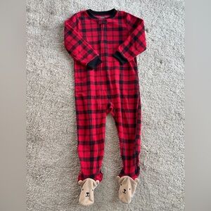 3T Carters Christmas fleece pajamas sleeper one piece